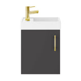 Compact Cloakroom Vanity Basin Unit, 400mm - Choice of Mount Type, Colour and Handle Finish