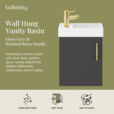 Compact Cloakroom Vanity Basin Unit, 400mm - Choice of Mount Type, Colour and Handle Finish