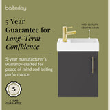 Compact Cloakroom Vanity Basin Unit, 400mm - Choice of Mount Type, Colour and Handle Finish