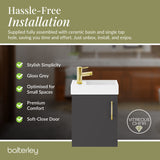 Compact Cloakroom Vanity Basin Unit, 400mm - Choice of Mount Type, Colour and Handle Finish