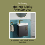 Compact Cloakroom Vanity Basin Unit, 400mm - Choice of Mount Type, Colour and Handle Finish