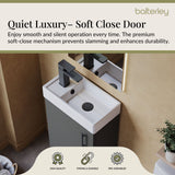 Compact Cloakroom Vanity Basin Unit, 400mm - Choice of Mount Type, Colour and Handle Finish