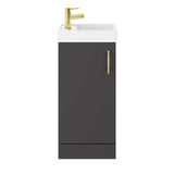 Compact Cloakroom Vanity Basin Unit, 400mm - Choice of Mount Type, Colour and Handle Finish