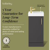 Compact Cloakroom Vanity Basin Unit, 400mm - Choice of Mount Type, Colour and Handle Finish