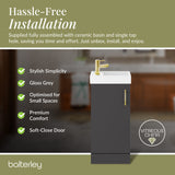 Compact Cloakroom Vanity Basin Unit, 400mm - Choice of Mount Type, Colour and Handle Finish