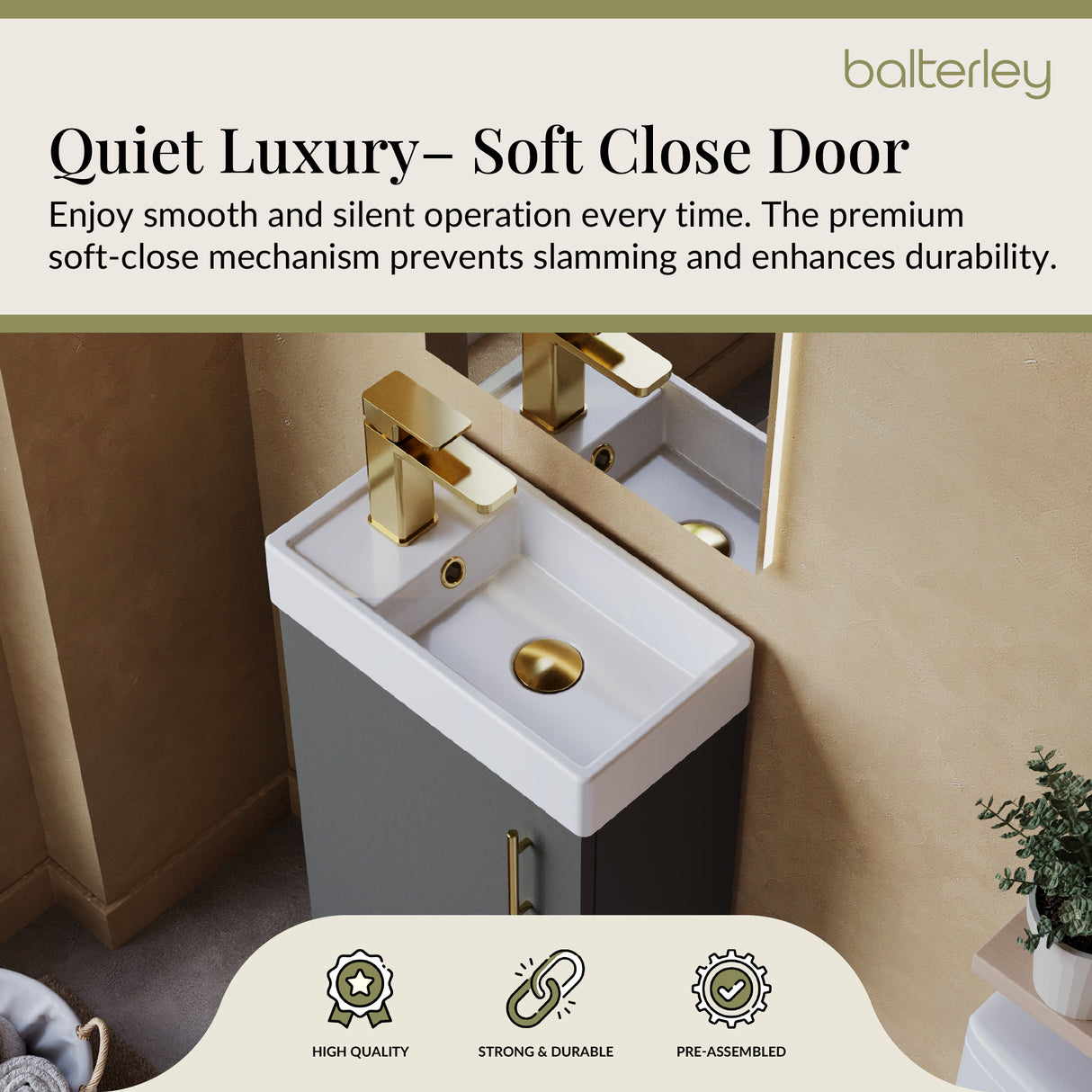Compact Cloakroom Vanity Basin Unit, 400mm - Choice of Mount Type, Colour and Handle Finish