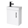 Compact Cloakroom Vanity Basin Unit, 400mm - Choice of Mount Type, Colour and Handle Finish