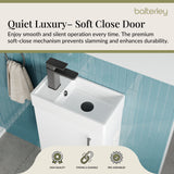 Compact Cloakroom Vanity Basin Unit, 400mm - Choice of Mount Type, Colour and Handle Finish