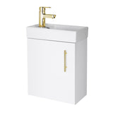 Compact Cloakroom Vanity Basin Unit, 400mm - Choice of Mount Type, Colour and Handle Finish