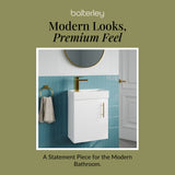 Compact Cloakroom Vanity Basin Unit, 400mm - Choice of Mount Type, Colour and Handle Finish