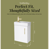 Compact Cloakroom Vanity Basin Unit, 400mm - Choice of Mount Type, Colour and Handle Finish