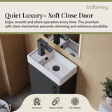 Compact Cloakroom Vanity Basin Unit, 400mm - Choice of Mount Type, Colour and Handle Finish