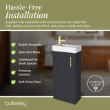 Compact Cloakroom Vanity Basin Unit, 400mm - Choice of Mount Type, Colour and Handle Finish