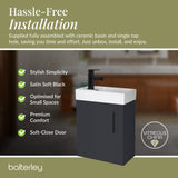 Compact Cloakroom Vanity Basin Unit, 400mm - Choice of Mount Type, Colour and Handle Finish