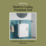 Compact Cloakroom Vanity Basin Unit, 400mm - Choice of Mount Type, Colour and Handle Finish