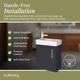 Compact Cloakroom Vanity Basin Unit, 400mm - Choice of Mount Type, Colour and Handle Finish