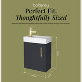 Compact Cloakroom Vanity Basin Unit, 400mm - Choice of Mount Type, Colour and Handle Finish