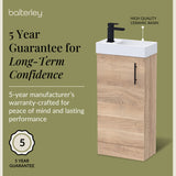 Compact Cloakroom Vanity Basin Unit, 400mm - Choice of Mount Type, Colour and Handle Finish