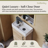 Compact Cloakroom Vanity Basin Unit, 400mm - Choice of Mount Type, Colour and Handle Finish