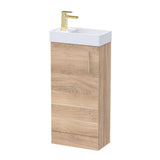 Compact Cloakroom Vanity Basin Unit, 400mm - Choice of Mount Type, Colour and Handle Finish