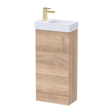 Compact Cloakroom Vanity Basin Unit, 400mm - Choice of Mount Type, Colour and Handle Finish
