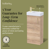 Compact Cloakroom Vanity Basin Unit, 400mm - Choice of Mount Type, Colour and Handle Finish