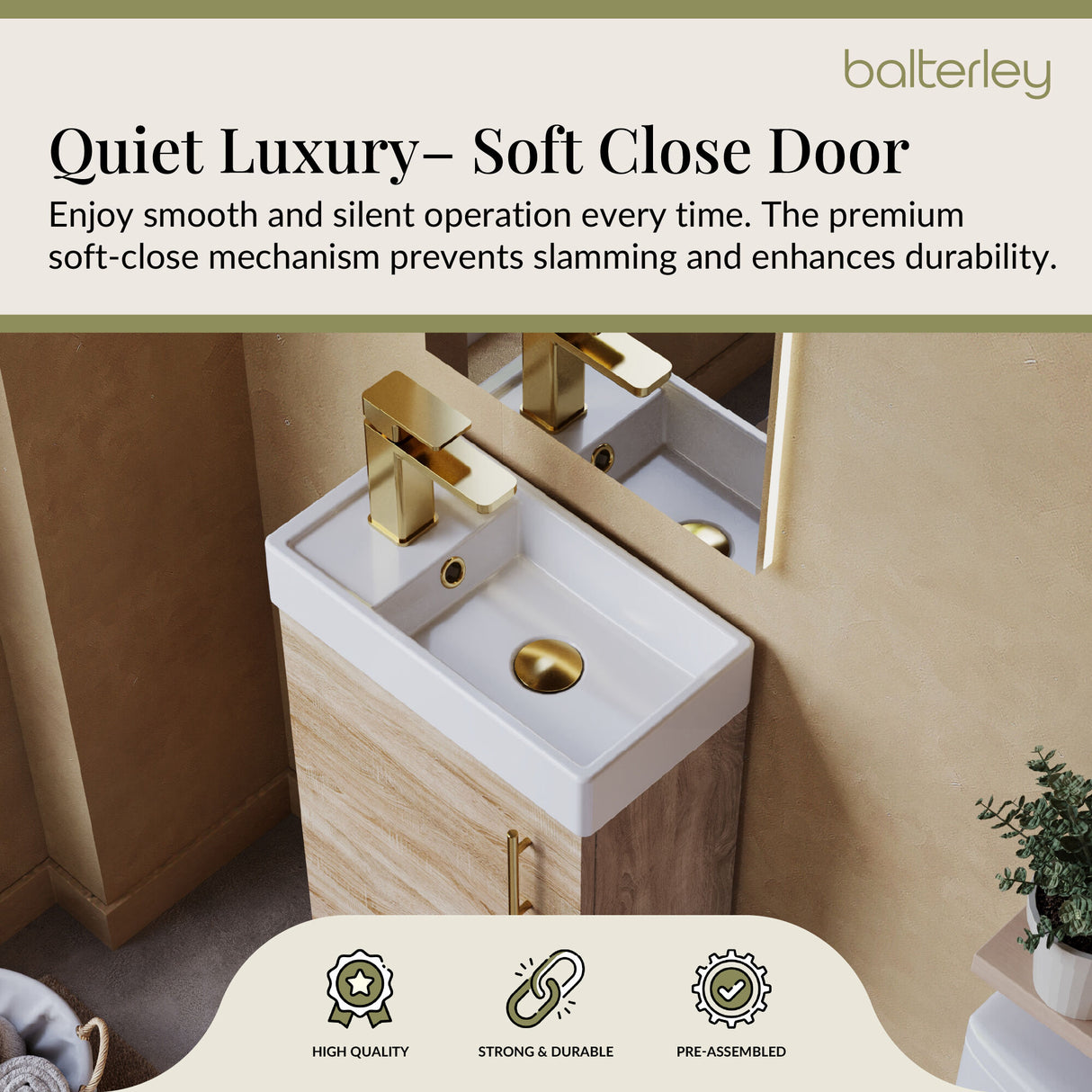 Compact Cloakroom Vanity Basin Unit, 400mm - Choice of Mount Type, Colour and Handle Finish