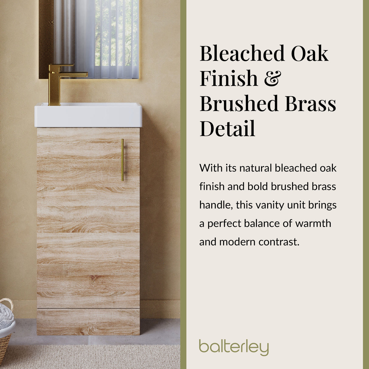 Compact Cloakroom Vanity Basin Unit, 400mm - Choice of Mount Type, Colour and Handle Finish