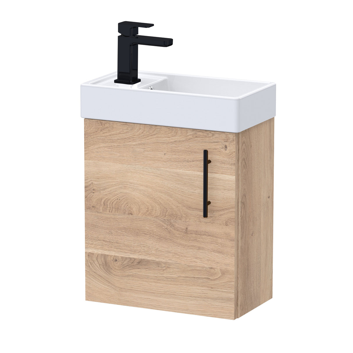 Compact Cloakroom Vanity Basin Unit, 400mm - Choice of Mount Type, Colour and Handle Finish