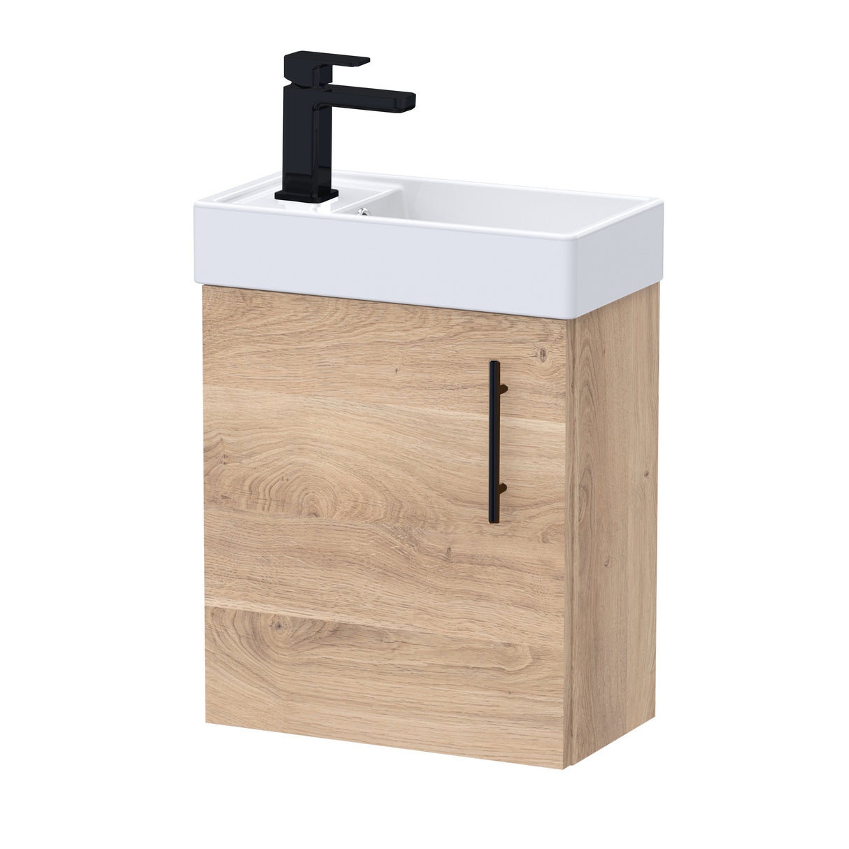 Compact Cloakroom Vanity Basin Unit, 400mm - Choice of Mount Type, Colour and Handle Finish