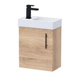 Compact Cloakroom Vanity Basin Unit, 400mm - Choice of Mount Type, Colour and Handle Finish