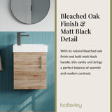 Compact Cloakroom Vanity Basin Unit, 400mm - Choice of Mount Type, Colour and Handle Finish