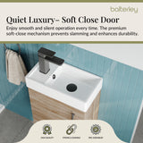 Compact Cloakroom Vanity Basin Unit, 400mm - Choice of Mount Type, Colour and Handle Finish