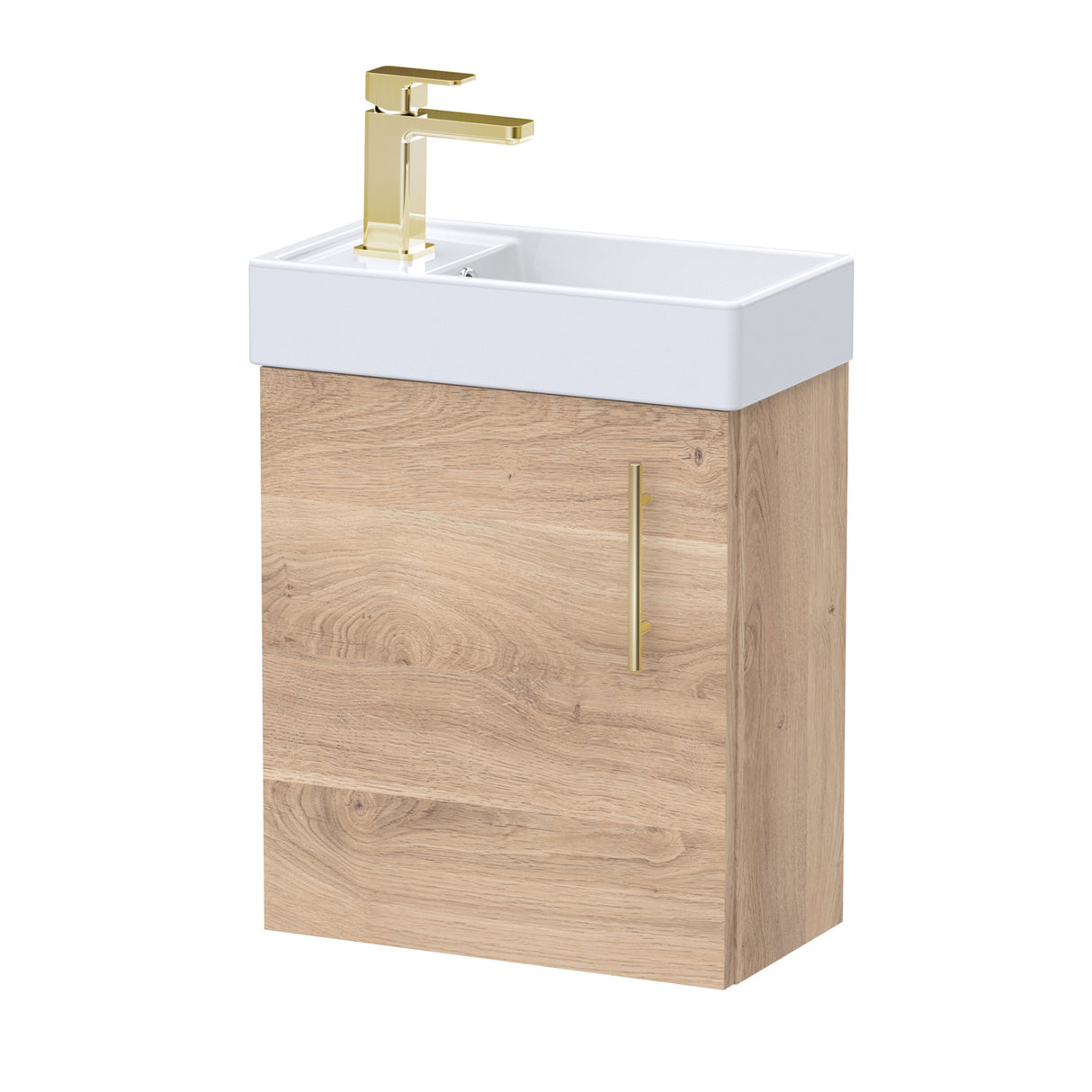 Compact Cloakroom Vanity Basin Unit, 400mm - Choice of Mount Type, Colour and Handle Finish