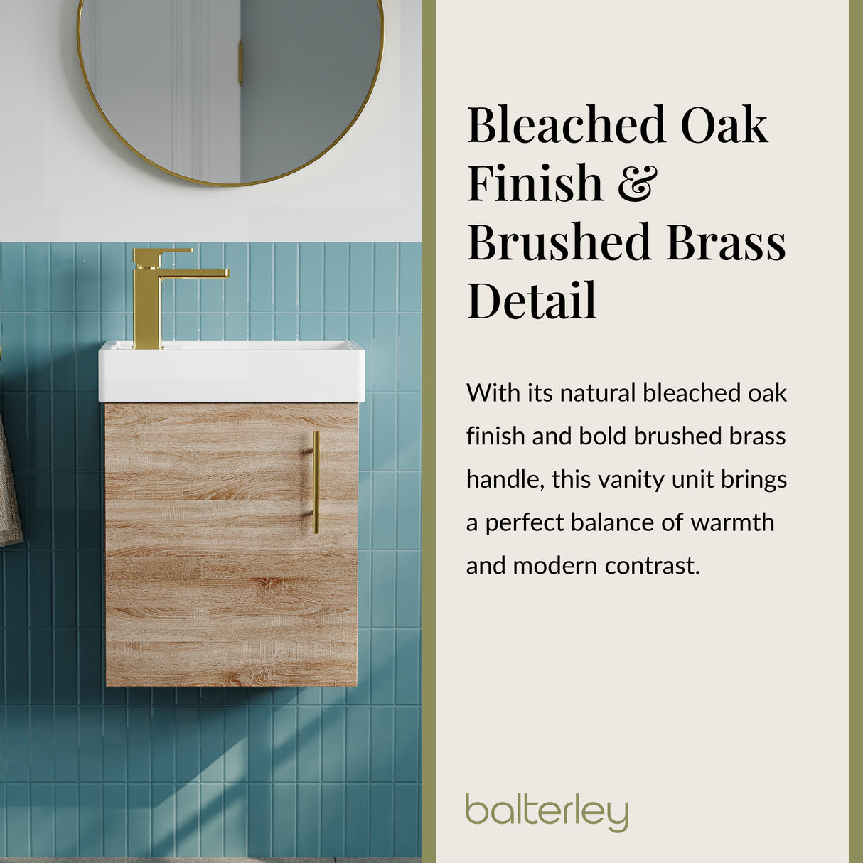 Compact Cloakroom Vanity Basin Unit, 400mm - Choice of Mount Type, Colour and Handle Finish