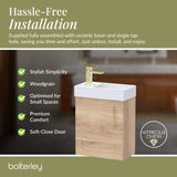 Compact Cloakroom Vanity Basin Unit, 400mm - Choice of Mount Type, Colour and Handle Finish