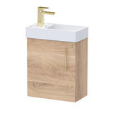 Compact Cloakroom Vanity Basin Unit, 400mm - Choice of Mount Type, Colour and Handle Finish