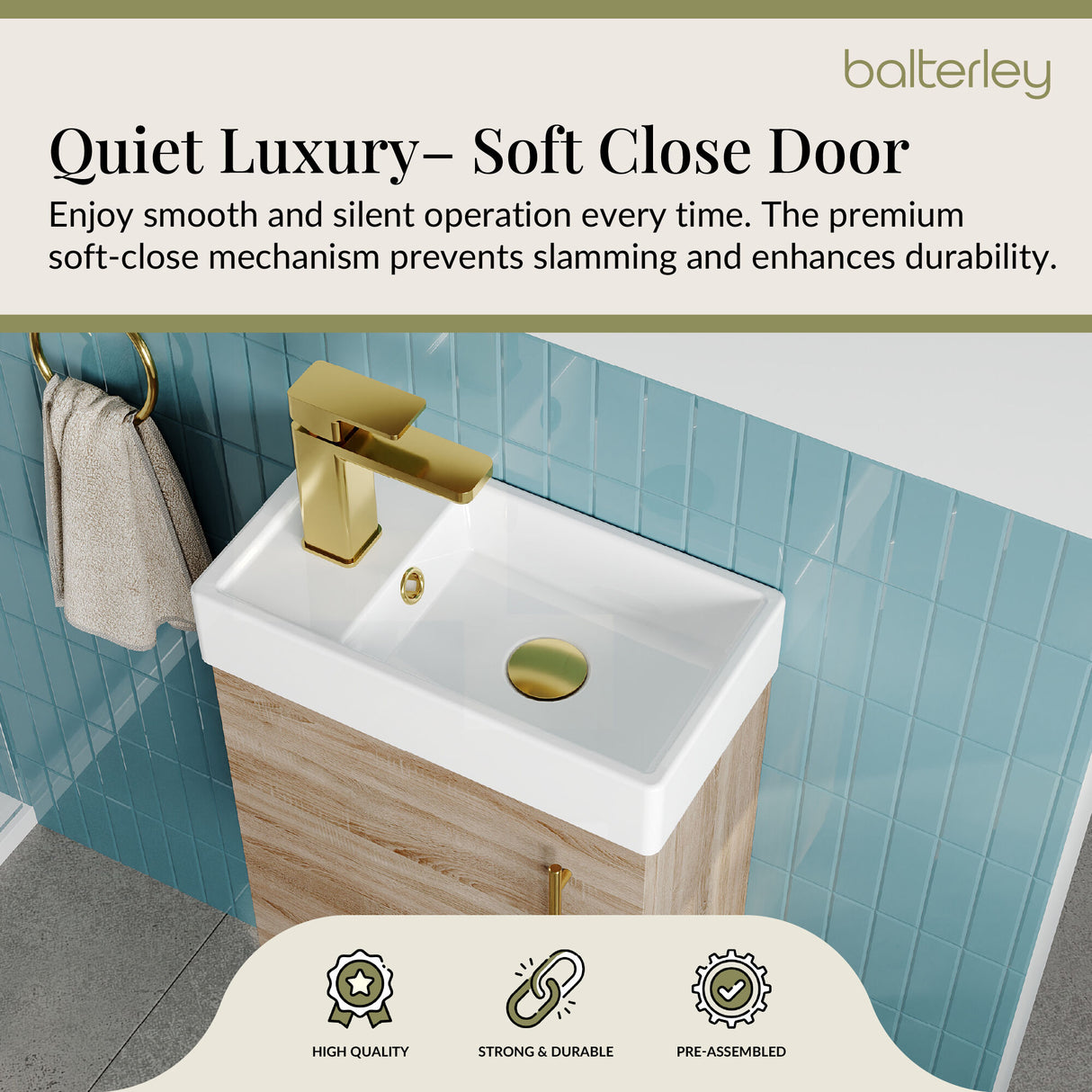 Compact Cloakroom Vanity Basin Unit, 400mm - Choice of Mount Type, Colour and Handle Finish