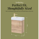 Compact Cloakroom Vanity Basin Unit, 400mm - Choice of Mount Type, Colour and Handle Finish