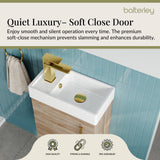Compact Cloakroom Vanity Basin Unit, 400mm - Choice of Mount Type, Colour and Handle Finish