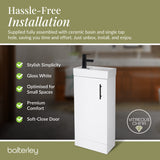 Compact Cloakroom Vanity Basin Unit, 400mm - Choice of Mount Type, Colour and Handle Finish