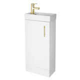 Compact Cloakroom Vanity Basin Unit, 400mm - Choice of Mount Type, Colour and Handle Finish