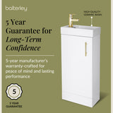 Compact Cloakroom Vanity Basin Unit, 400mm - Choice of Mount Type, Colour and Handle Finish