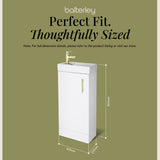 Compact Cloakroom Vanity Basin Unit, 400mm - Choice of Mount Type, Colour and Handle Finish