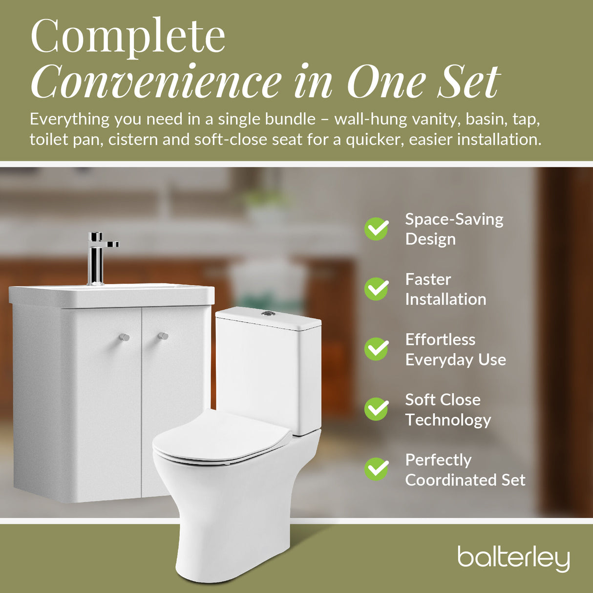 Curve Cloakroom Set - Wall Hung Vanity Basin Unit, Toilet and Mono Basin Mixer Tap