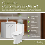 Curve Cloakroom Set - Wall Hung Vanity Basin Unit, Toilet and Mono Basin Mixer Tap