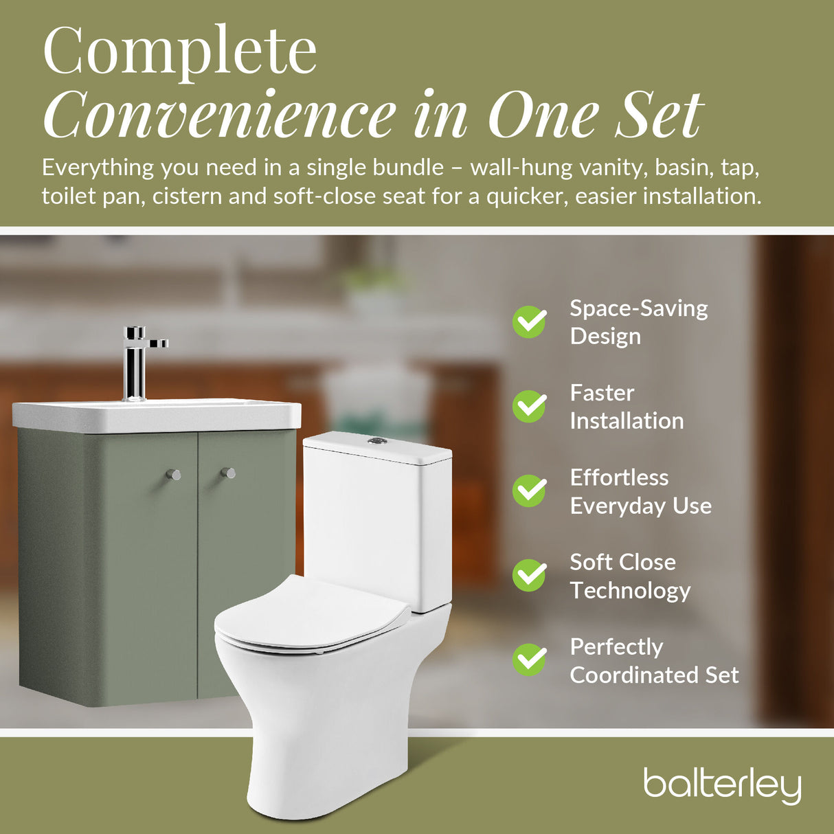 Curve Cloakroom Set - Wall Hung Vanity Basin Unit, Toilet and Mono Basin Mixer Tap