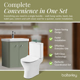 Curve Cloakroom Set - Wall Hung Vanity Basin Unit, Toilet and Mono Basin Mixer Tap