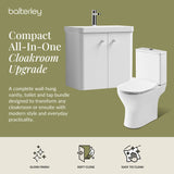 Curve Cloakroom Set - Wall Hung Vanity Basin Unit, Toilet and Mono Basin Mixer Tap