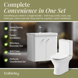 Curve Cloakroom Set - Wall Hung Vanity Basin Unit, Toilet and Mono Basin Mixer Tap